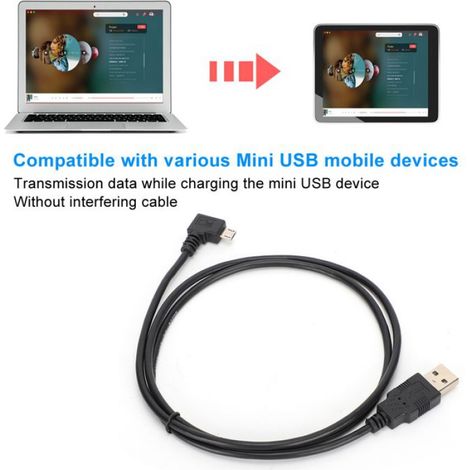 Câble de connexion micro USB à USB Câble micro USB vers USB C0402 Câble de Connexion Micro USB à Angle Droit à USB (1/4)