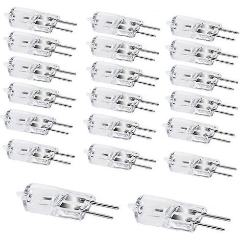 G4 Halogenlampen 30W 6V dimmbar warmweiß Kapsellampen 2-polig transparent 20er-Packung 5W 20 Stück