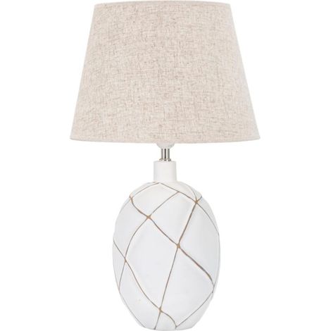 Lampada da tavolo in resina bianca, Ø35x60 cm – Lines (1/5)