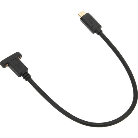 Câble d'extension USB 0,3 m USB 3.1 Type C mâle vers femelle 10 Gbit/s plaqué or avec trou de vis de fixation sur panneau (1/5)