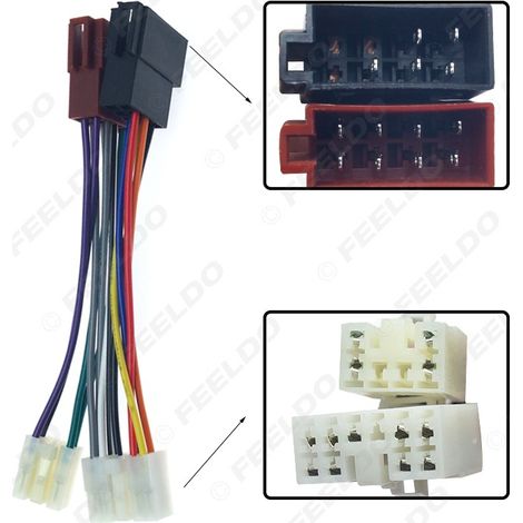 Compatible avec le câble adaptateur ISO mâle vers femelle Toyota/Lexus pour la modification du câble d'alimentation du lecteur CD audio de voiture.