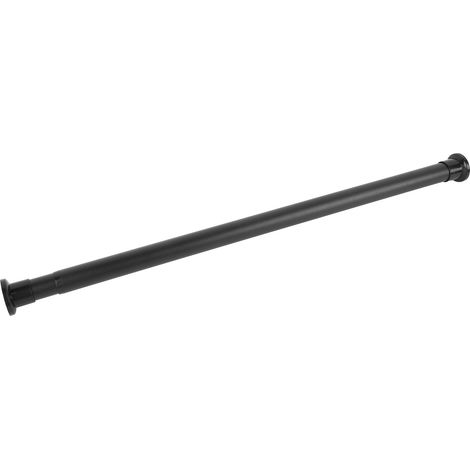 Tringle à rideaux réglable de 70 à 110 cm (2,3 à 3,6 pi) en acier inoxydable dépoli noir, pour fenêtre ou salle de bain. (1/5)
