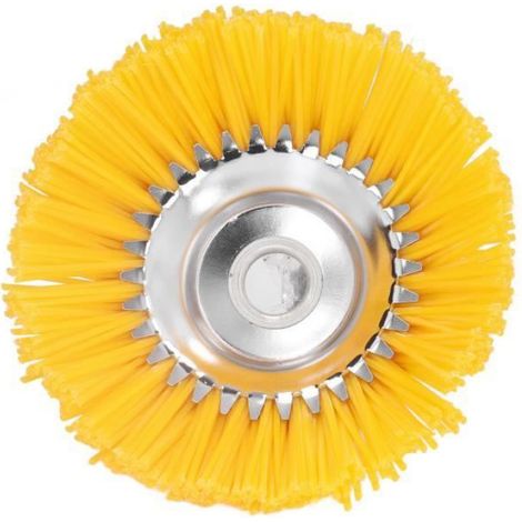 Tête de désherbage - Brosse à roue - Diamètre d'ouverture 25 mm - Pour débroussailleuse à arbre droit - 1 pièce (1/4)