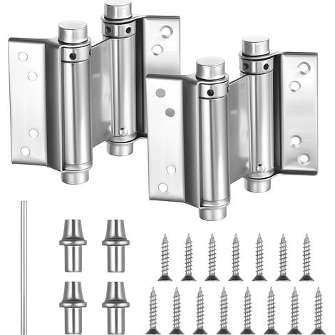 2Pcs Door Hinges Hinges for Swing Door Hinges 120mm Swing Door Hinges Metal Spring Hinges Stainless Steel for Wooden Doors (1/5)