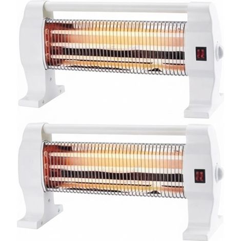 Riscaldatore al quarzo con 3 livelli di potenza (400-800-1200W) 2 elementi riscaldanti con tubi al quarzo Radiatore con sist (1/5)