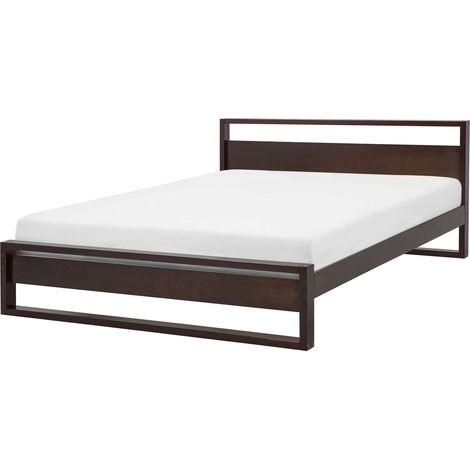 Letto Matrimoniale in Legno di Pino Scuro a Doghe King Size 160 x 200 cm Giulia