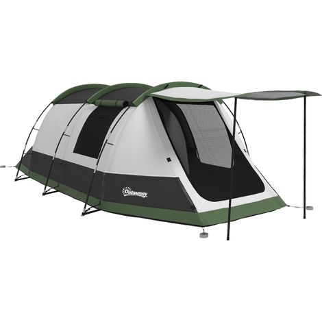 Tienda de campaña familiar para 3-4 personas - tienda tipo túnel con vestíbulo impermeable de 3000 mm, ligeramente ventilada, fácil de montar