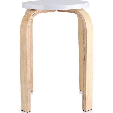 Tabouret empilable antidérapant en bois courbé, couleur bonbon, rose, pour la décoration de la chambre d'enfant (1/5)
