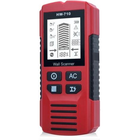 Kabeldetektor, 5-in-1-Wandscanner, multifunktionaler Balkendetektor mit LCD-Anzeige und akustischem Alarm, elektronisches Messgerät für Nichteisenmetallkabel