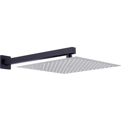Bras de support de douche Carré Inox 201 Noir 40 cm