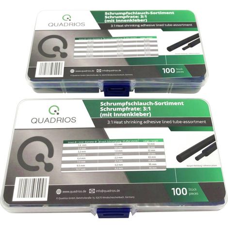 Quadrios 2107CA135 Kit guaine termoretraibili Restringimento:3:1 200 pz. (1/5)
