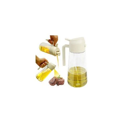 Flacone spray 2 in 1 da 470 ml, dispenser automatico di olio, spruzzatore a prova di perdite per olio d'oliva e aceto per friggitrice ad aria, insalata e grigliate - Crezuo