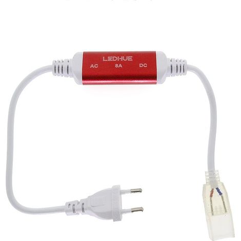 IluminaShop - Rectificador Tira LED 220V para Tiras 10 mm + 2 Pines + 2 Tapas  + 6 Grapas (1/2)