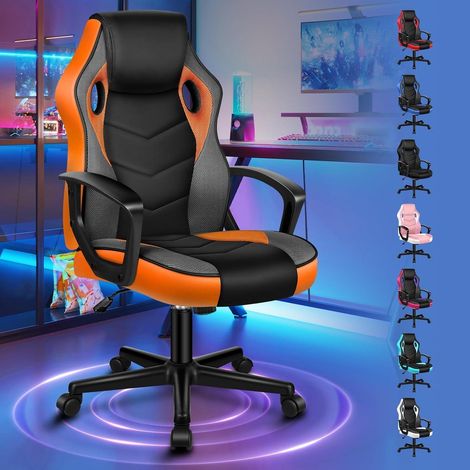 Gamingstuhl Rennstuhl Bürostuhl PU Leder Mega - Orange Serie Mega (1/5)