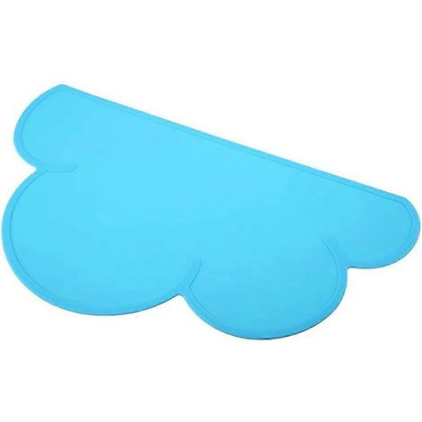 Tapis d'alimentation pour chat 2024, tapis pour gamelle d'eau en silicone pour chien, chat et chiot (bleu) (1/4)