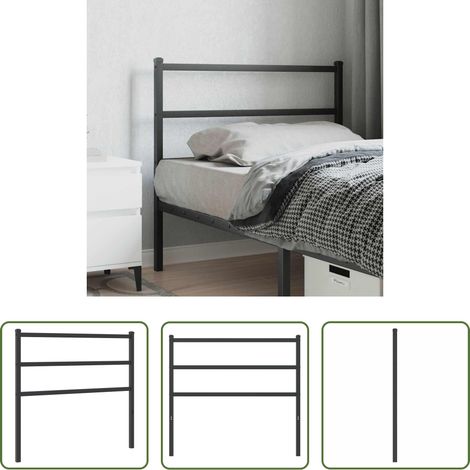 vidaXL Tête de lit de remplacement métal noir 100 cm (1/5)