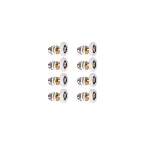 8 Pièces Roulette Porte Douche, Roulettes de Porte Coulissante Cabine de Douche Porte Poulies Roue de Rechange pour Rouleau avec Diamètre de Roues 23mm (1/5)