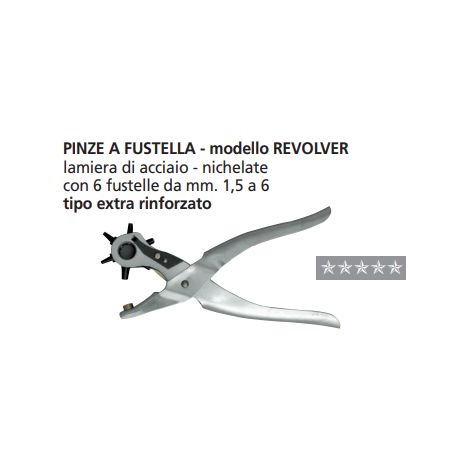 ORECA-PINZE A FUSTELLA MODELLO A REVOLVER 6 FUSTELLE DA mm 1.5 A 6 TIPO EXTRA RINFORZATO