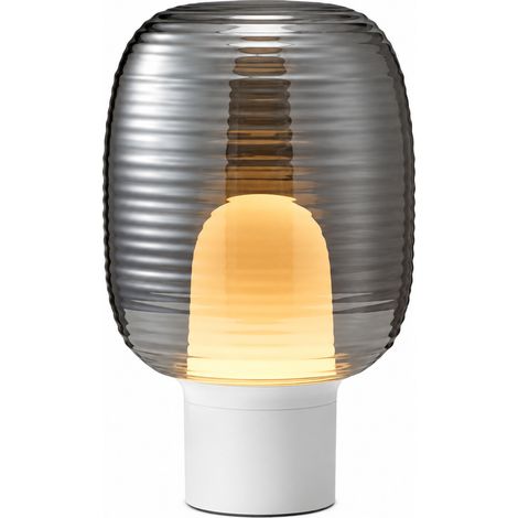 Lampe à poser en verre gris fumé 39 D23H40cm lumière chaude bouton 55 × 41 × 30 cm 6 kg – Livraison gratuite