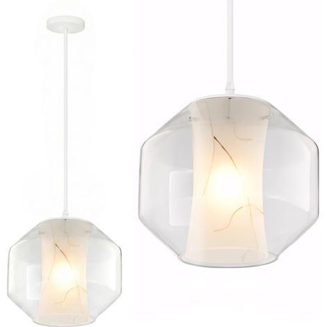 LAMPADA A SOSPENSIONE APP908-1CP BIANCO MARMO 1-PUNTI LUCE E27 22X22X15CM (1/5)