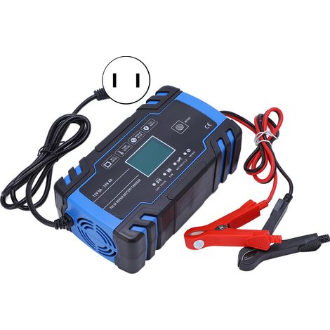 Smart Battery Charger ABS Shell Automatic Automotive Charger with Cooling Fan for AGM AC 100‑240V US Plug (1/5)