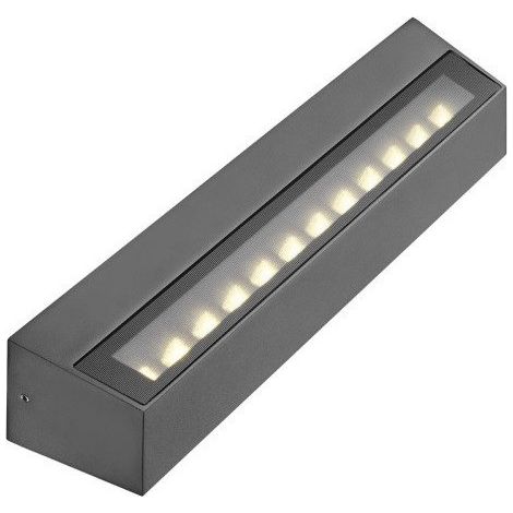 Applique murale exterieur LED 10W gris anthracite linéaire 380x75x65mm 3000K 1100lm 230V IK08 IP65 HORIZON (1/5)