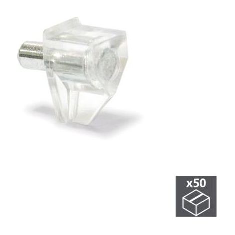Emuca Holzregalträger mit 5 mm Drehgelenk, Stahl und Kunststoff, transparent, 50 Stück – Größe (1/3)