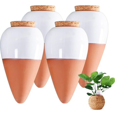 Vaso in terracotta, fioriera in terracotta, sistema di irrigazione automatico ed ecologico per piante da interno ed esterno, sistema di irrigazione naturale, mini terracotta