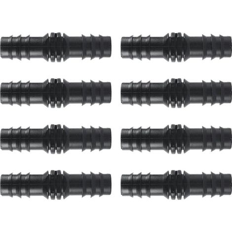 8 raccords cannelés pour système d'irrigation goutte à goutte, pour tuyau de 1/2 pouce, raccords cannelés de 16 mm (1/5)