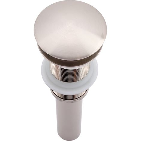 Lot robinetterie lavabo 1/4" laiton nickelé, bonde clic-clac sans trop-plein, mécanisme pop-up, finition chromée, pour salle de bain, ensemble complet (1/5)
