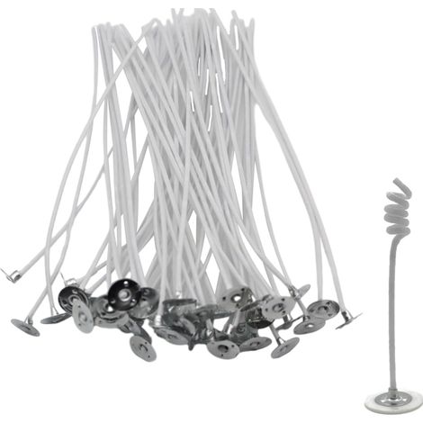 Mèches pour Bougies, mèches pour Fabrication de Bougies - Mèches de pré-cirées en Coton pour de soja, Kit de mèches de Bougie Longue durée pour parfumées, Bricolage, 5 (1/5)