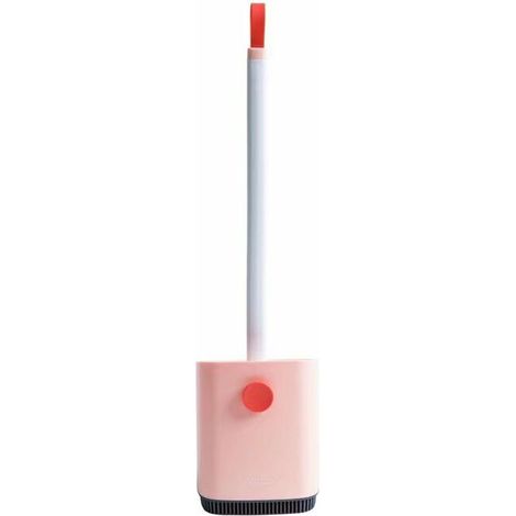 Ensemble de brosse de toilette, brosse de nettoyage de toilette, brosse de toilette sans angle mort, brosse de toilette à long manche à poils doux avec base (poudre) (1/5)