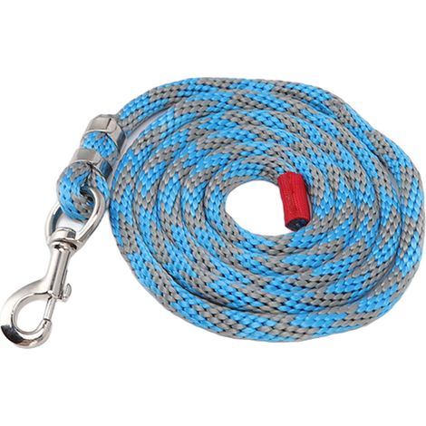 Laisse pour cheval en nylon épais résistant à la traction, idéale pour le dressage des chevaux et des animaux de compagnie. Longueur : 2 m (6,6 pi), bleu/gris. (1/5)