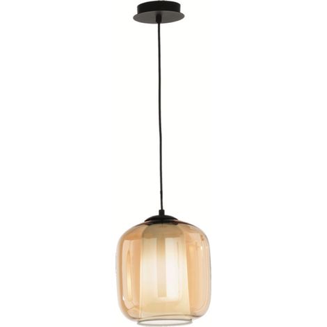 Lampada sospensione D22 cm - vetro soffiato Ambra BONNIE MOD2 (1/3)