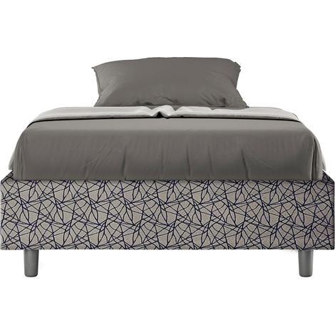Letto una piazza e mezza senza rete imbottito 120x200 tessuto Era 9 blu Azelia (1/4)
