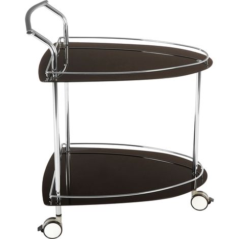 Interiors by Premier Tempered Glass Black Serving Trolley, 2-Tier Kitchen Storage Trolley, Modern Kitchen Trolley on Wheels (1/5)