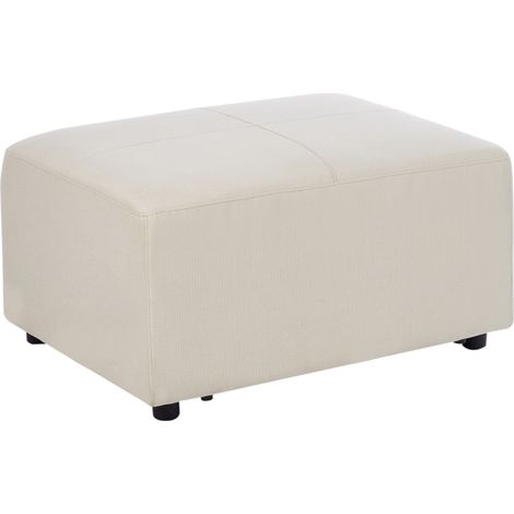 Otomana moderna de tela poliéster patas de acero inoxidable beige claro Kohlo