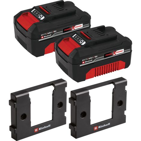 EINHELL Ensemble de batteries PXC 4 Ah, 18 V, 2 pièces + support mural pour batterie (1/5)