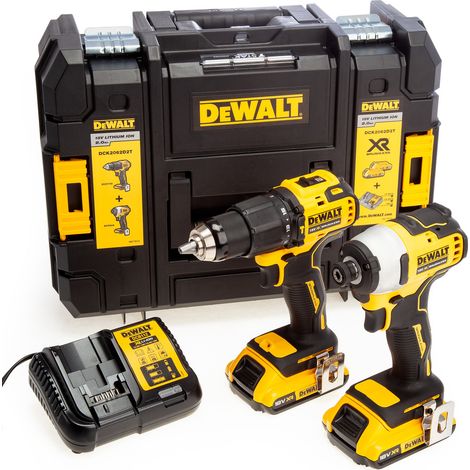 Dewalt DCK2062DT 18v XR Brushless Compact Twin Pack (DCD709 & DCF809) - 2 x 2.0ah Batteries (1/5)
