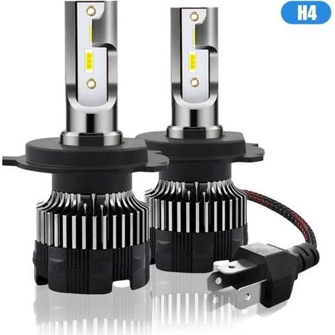 Ampoule H4 Led, 120W 20000LM 6500K très brillant blanc CSP LED kit de conversion de phare, IP67 étanche, plug and play,pack de 2-Ywey
