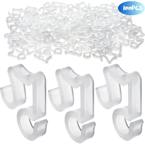 100 crochets pour gouttières extérieures, clips décoratifs pour tuiles de gouttière (1/5)