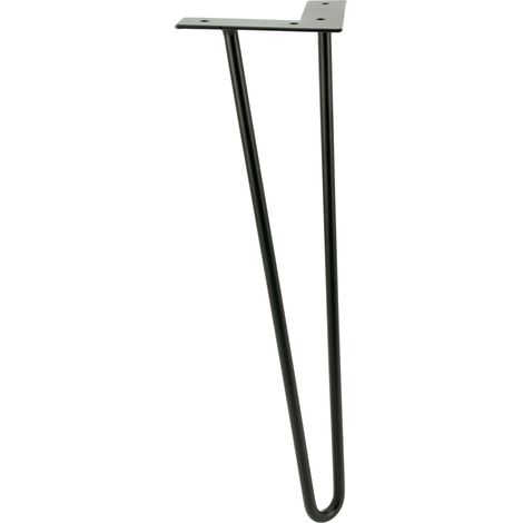Pata para mueble loft Hairpin, negro mate, altura 41 cm - 2 varillas (1/4)