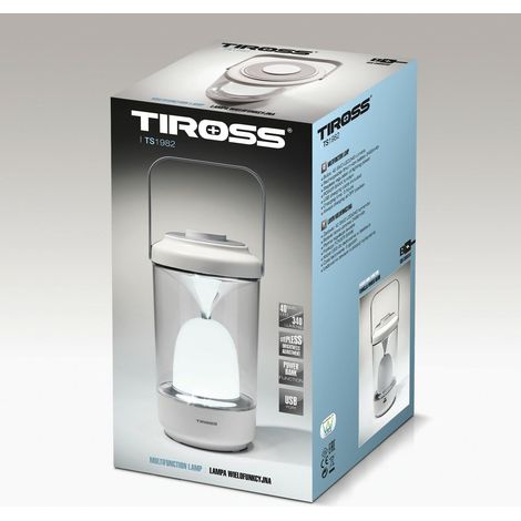 Lámpara de camping Tiross TS1982 LED con función Power Bank, luz eficiente y utilidad adicional para aventuras al aire libre