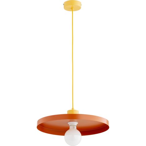 Suspension loft orange/jaune disque plat E27 15W Alfa (1/2)