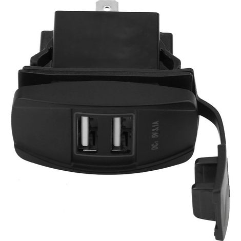 Chargeur de voiture étanche 12-24 V 3,1 A avec double port USB et LED bleue (1/5)