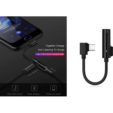 Sdoppiatore adattatore audio ricarica 3.5mm USB Type-C smartphone cuffie LD-9195