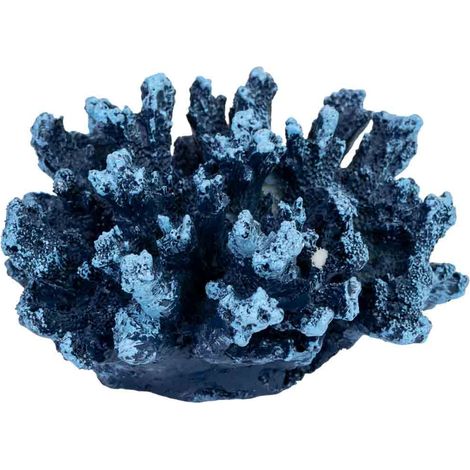 Figura de decoración coral de resina azul 10x9x6h cm