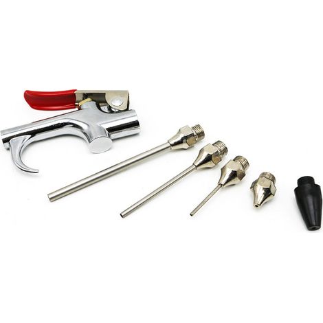 Kit de Pistolet à Air avec 5 Buses Interchangeables, Pistolet à Air Comprimé en Alliage de Zinc Kit Soufflette Compresseur à Air pour Compresseur d'Air Standard (1/3)