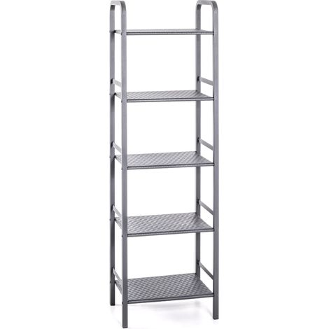 Etagère de salle de bain 40x28x137 cm en métal gris - NESSIE (1/2)