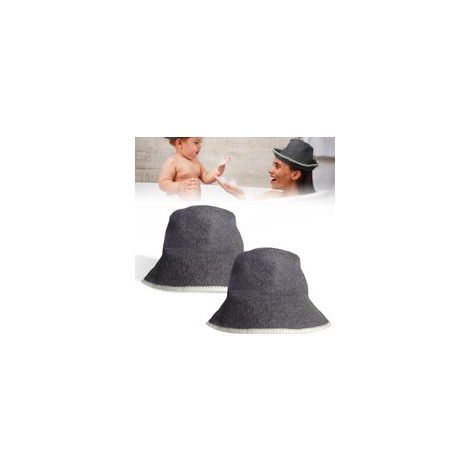 Lot de 2 chapeaux de sauna en feutre Pour homme et femme Accessoires de sauna Gris (1/5)